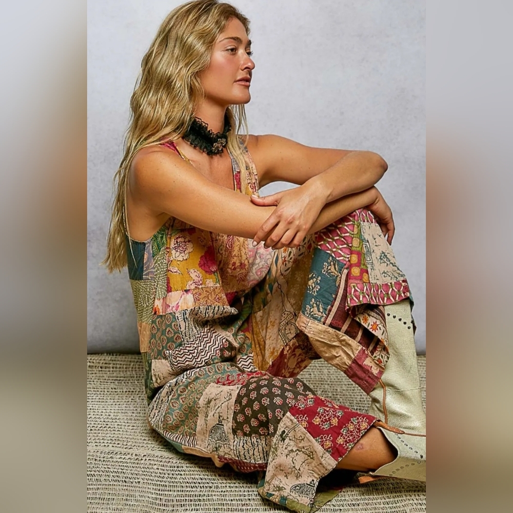 POL Patchwork Floral Multicolor Jumpsuit - Picture 2 of 12